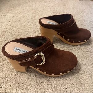 Steve Madden brown suede platform clog shoes 8